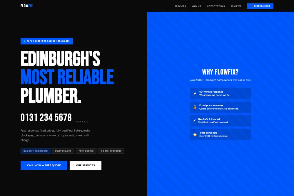 FlowFix Plumbing website preview