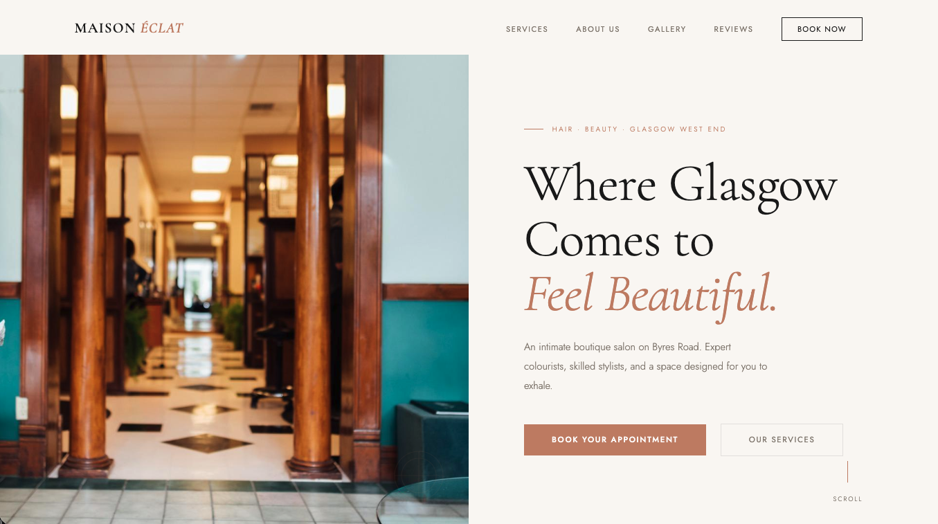 Maison Éclat salon website preview