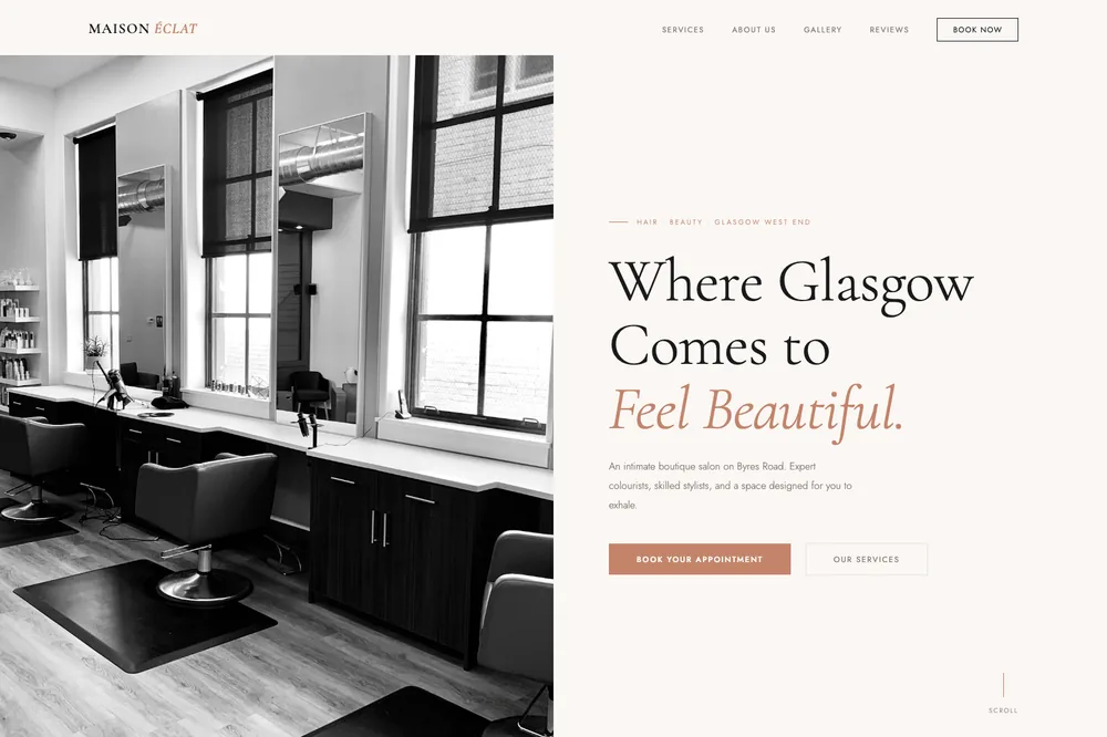 Maison Éclat salon website preview